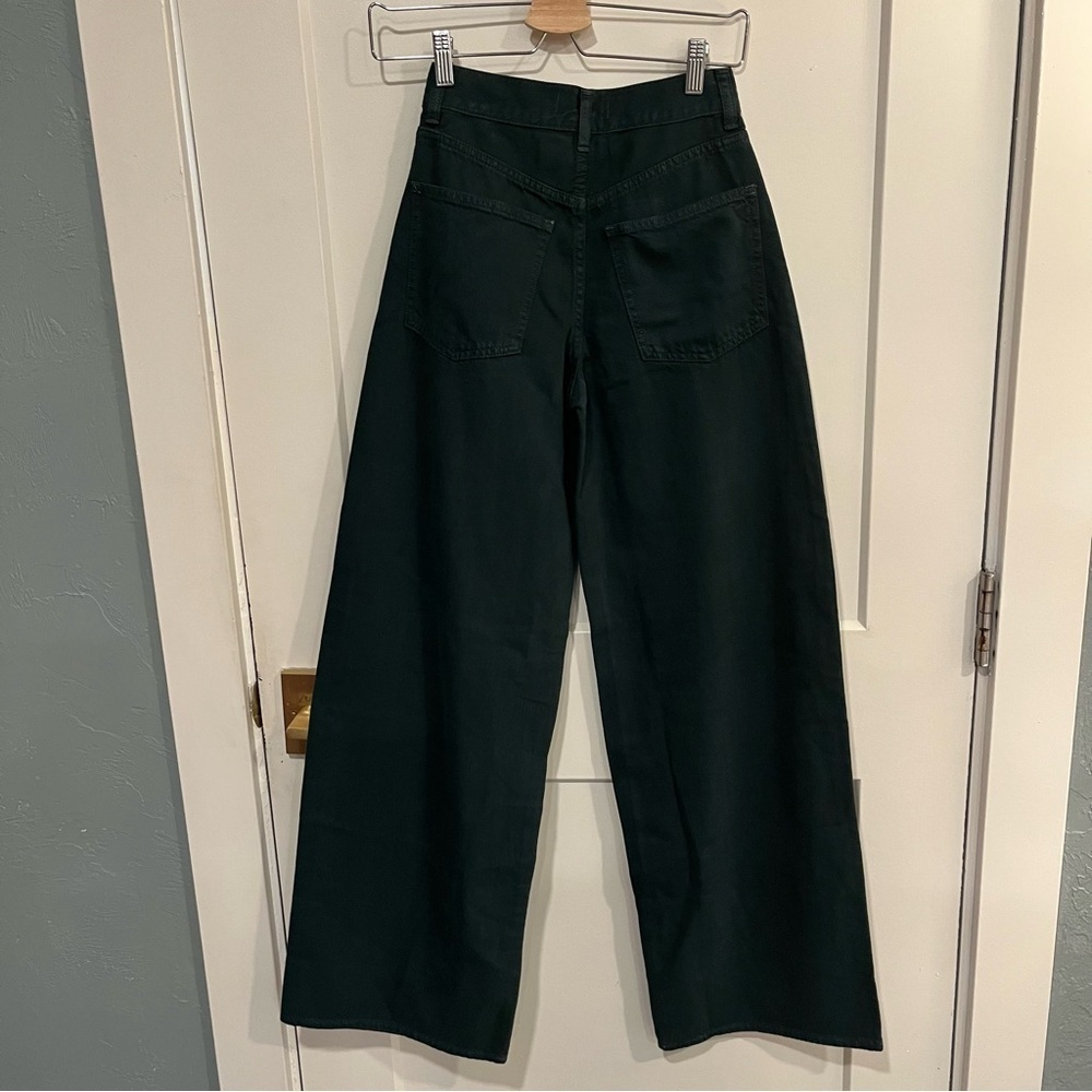 Madewell Superwide Leg Forest Green High Rise Jeans 23 - Picture 5 of 10